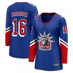 Women's New York Rangers #16 Vincent Trocheck Blue Royal Special Edition 2.0 NHL Jersey