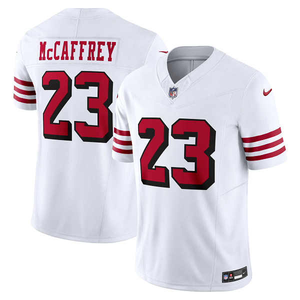 Men's San Francisco 49ers #23 Christian McCaffrey Nike White Alternate Vapor F.U.S.E. Limited NFL Jersey