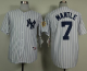 New York Yankees #7 Mickey Mantle White 75TH Throwback Stitched MLB Jersey