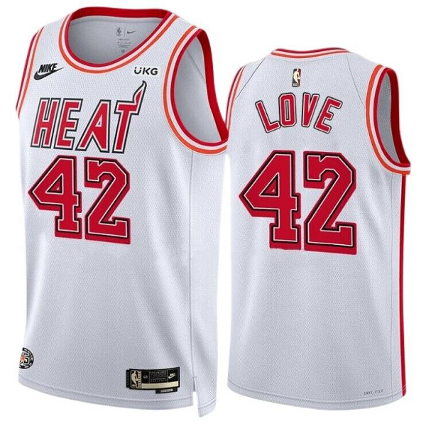 Men's #42 Kevin Love Miami Heat 2022-23 Classic Edition White Jersey