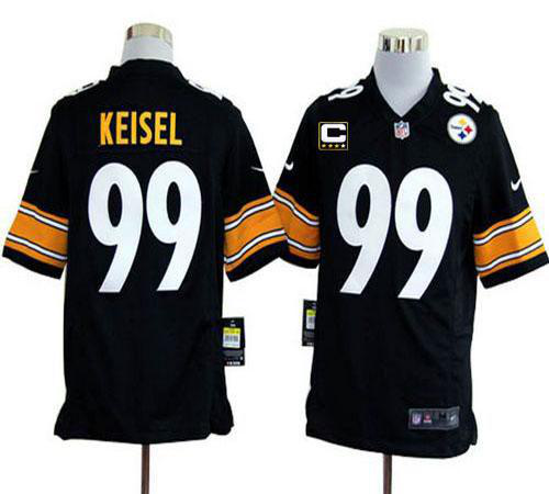 Nike Pittsburgh Steelers #99 Brett Keisel Black Team Color With C Patch Men's Stitched NFL Game Jersey