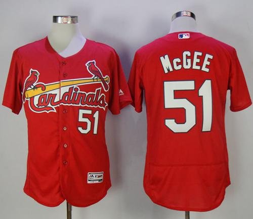 St. Louis Cardinals #51 Willie McGee Red Flexbase Collection Stitched MLB Jersey