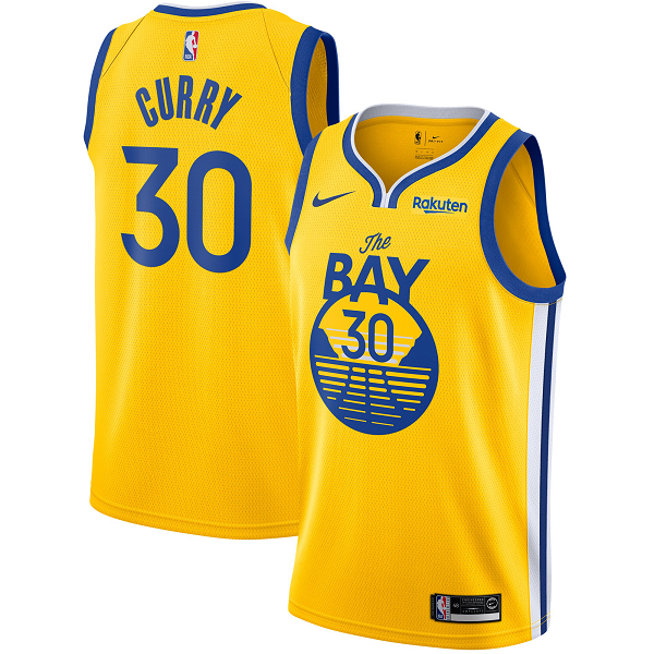 Men's Nike Golden State Warriors #30 Stephen Curry Gold 2019/20 Swingman Statement Edition NBA Jersey