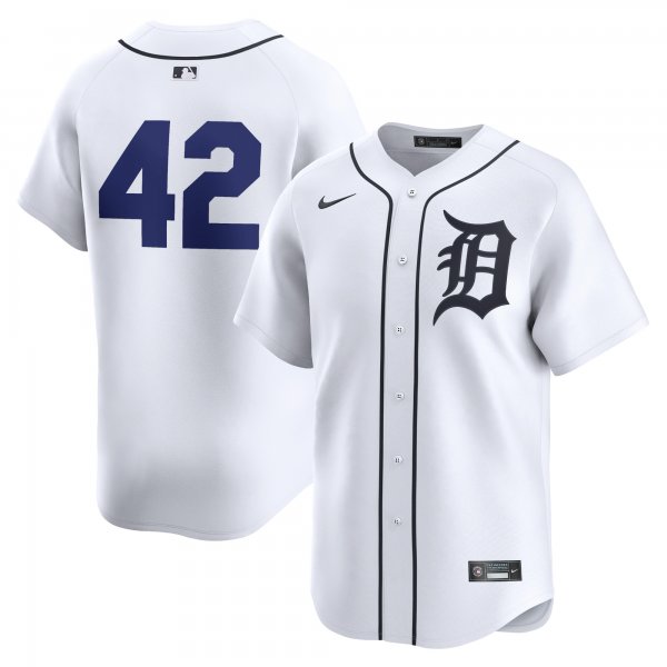 Men's Detroit Tigers  Nike White 2024 Jackie Robinson Day Home Limited Jersey