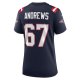 Women's New England Patriots Jake Andrews Nike  Navy Team Game Jersey