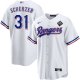 Men's Texas Rangers #31 Max Scherzer Nike White 2023 World Series Replica Player Jersey