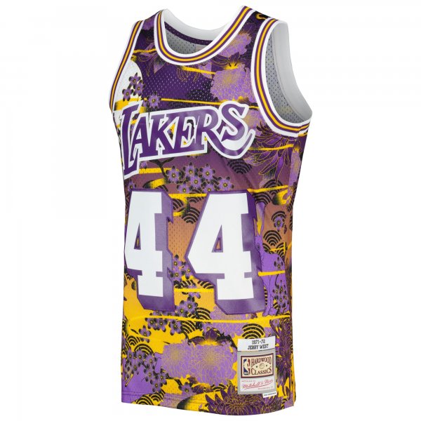 Men's Los Angeles Lakers Jerry West Mitchell & Ness Purple 1971/72 Hardwood Classics Lunar New Year Swingman Jersey