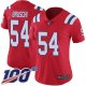 Women's New England Patriots #54 Tedy Bruschi Red AlternateStitched NFL 100th Season Vapor Limited Jersey