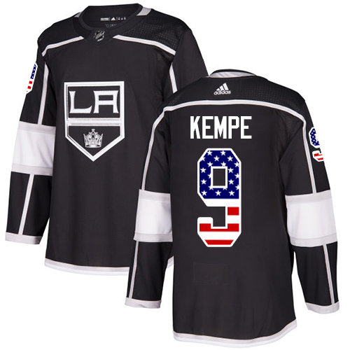 Adidas Los Angeles Kings #9 Adrian Kempe Black Home USA Flag Stitched NHL Jersey