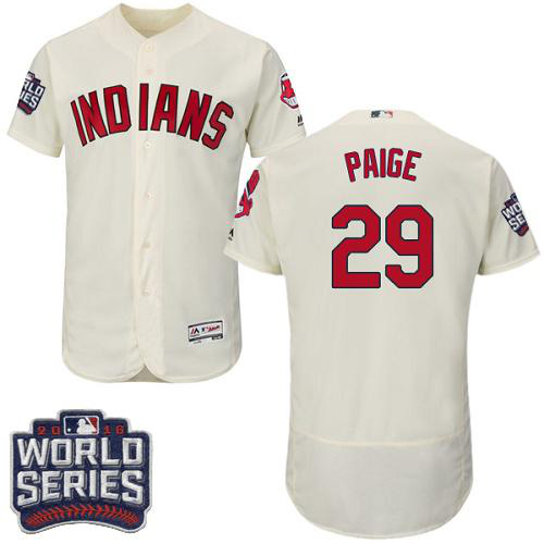 Cleveland Indians #29 Satchel Paige Cream Flexbase Collection 2016 World Series Bound Stitched MLB Jersey