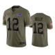 Buffalo Bills Jim Kelly Olive 2022 Salute To Service Limited Jersey #12