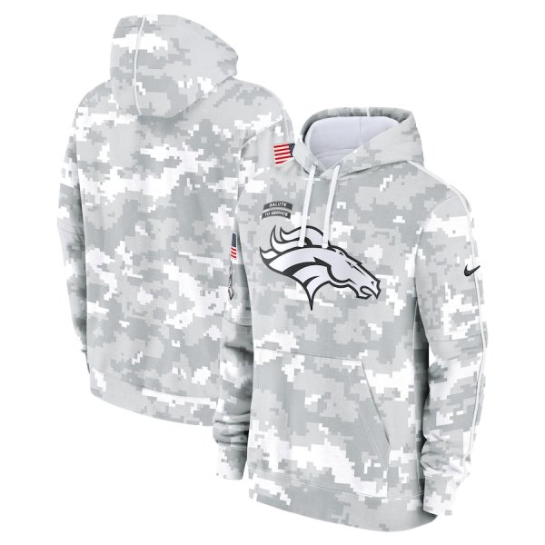 Men's Nike Arctic Camo Denver Broncos 2024 Salute To Service Club Fleece Pullover Hoodie