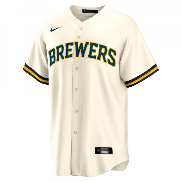 Men's Milwaukee Brewers Nike Cream Home Blank Replica Jersey