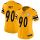 Women's Pittsburgh Steelers #90 T. J. Watt GoldStitched NFL Limited Inverted Legend Jersey