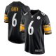 Youth Pittsburgh Steelers #6 Patrick Queen Nike Black Limited Jersey