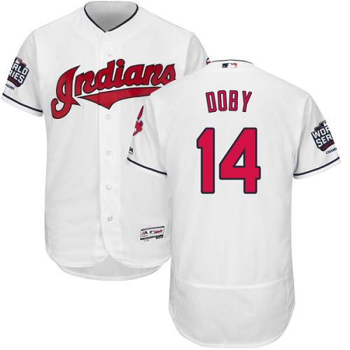 Cleveland Indians #14 Larry Doby White Flexbase Collection 2016 World Series Bound Stitched MLB Jersey