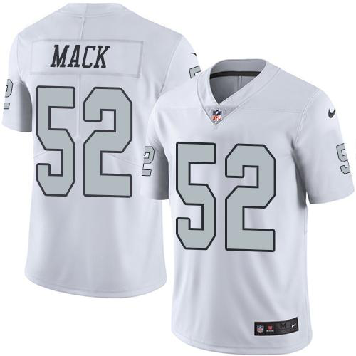 Nike Las Vegas Raiders #52 Khalil Mack White Men's Stitched NFL Limited Rush Jersey