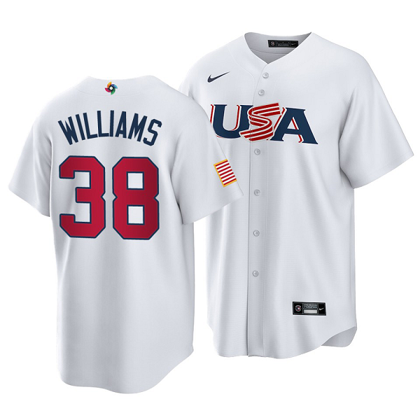 Milwaukee Brewers #38 Devin Williams 2023 World Baseball Classic White  Men's USA Jersey