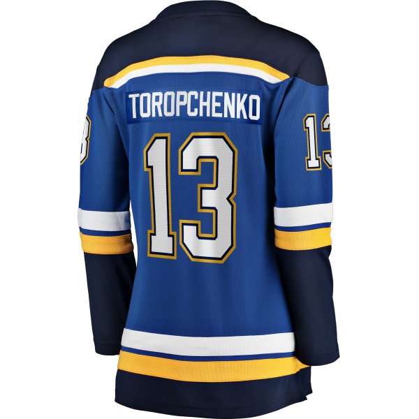 Women's St. Louis Blues Alexey Toropchenko Fanatics Blue Home Breakaway Player Jersey