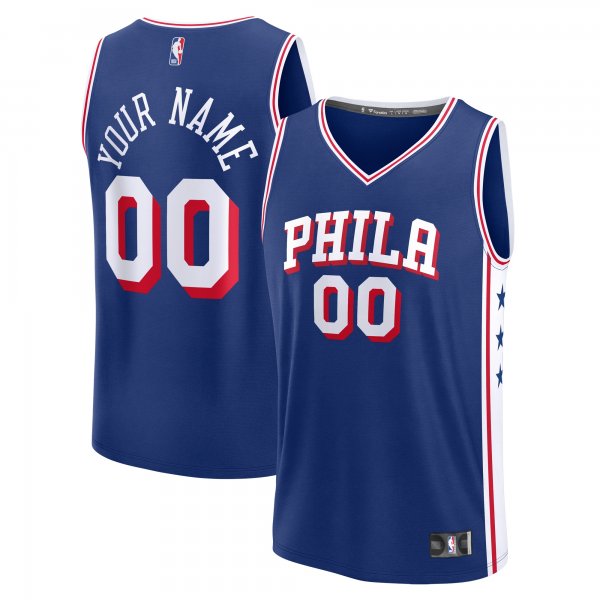 Men's Philadelphia 76ers  Fanatics Blue Custom Fast Break Jersey - Icon Edition