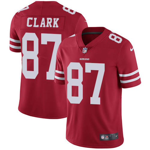 Men's Nike San Francisco 49ers #87 Dwight Clark Red Team Color Stitched NFL Vapor Untouchable Limited Jersey