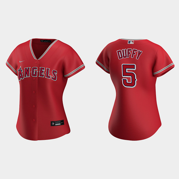 Women's Los Angeles Angels #5 Matt Duffy Red MLB Jersey