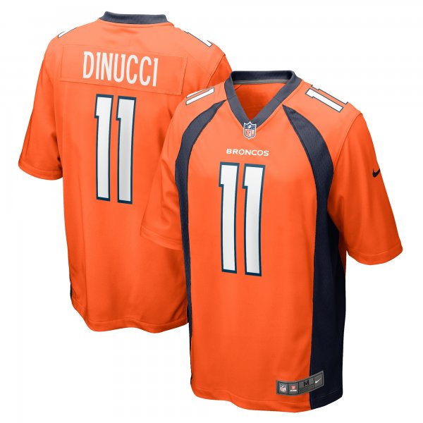 Men's Denver Broncos Ben DiNucci Nike  Orange Team Game Jersey