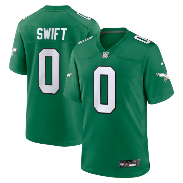 Men's Nike #0 D'Andre Swift Kelly Green Philadelphia Eagles Vapor Limited Jersey