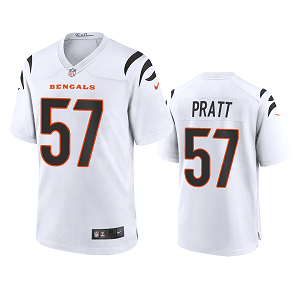 Men's Cincinnati Bengals #57 Germaine Pratt White 2021 Game Jersey