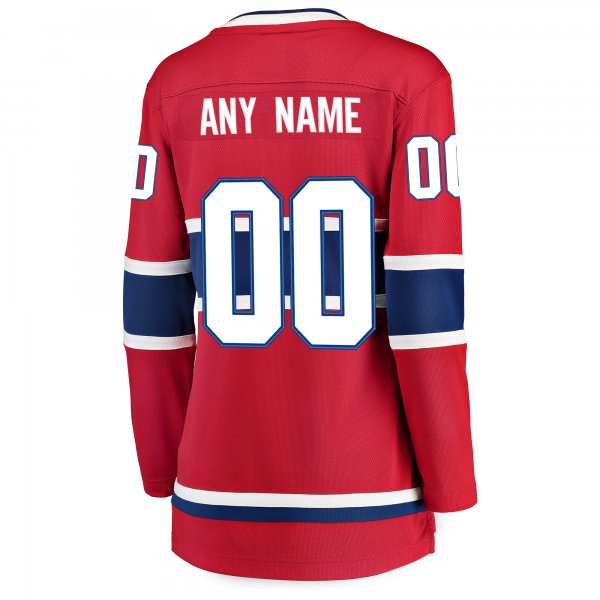 Women's Montreal Canadiens Fanatics Red Home Breakaway Custom Jersey