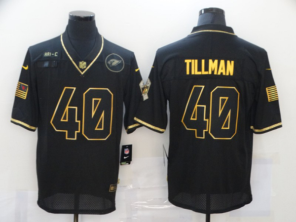 Men's Arizona Cardinals #40 Pat Tillman Black Gold 2020 Salute To Service Stitched NFL Nike Limited Jersey