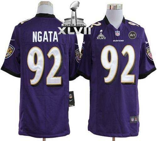 Nike Baltimore Ravens #92 Haloti Ngata Purple Team Color Super Bowl XLVII Men's Stitched NFL Game Jersey