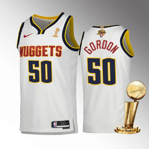 Men's Denver Nuggets Aaron Gordon 2023 NBA Finals Champions White #50 Association Jersey