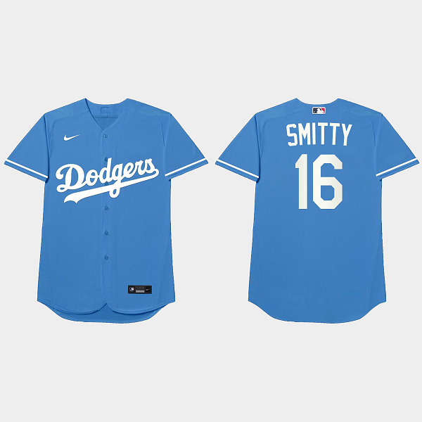 Will Smith Nickname Dodgers 2021 Players Weekend Smitty Royal Men's Jersey