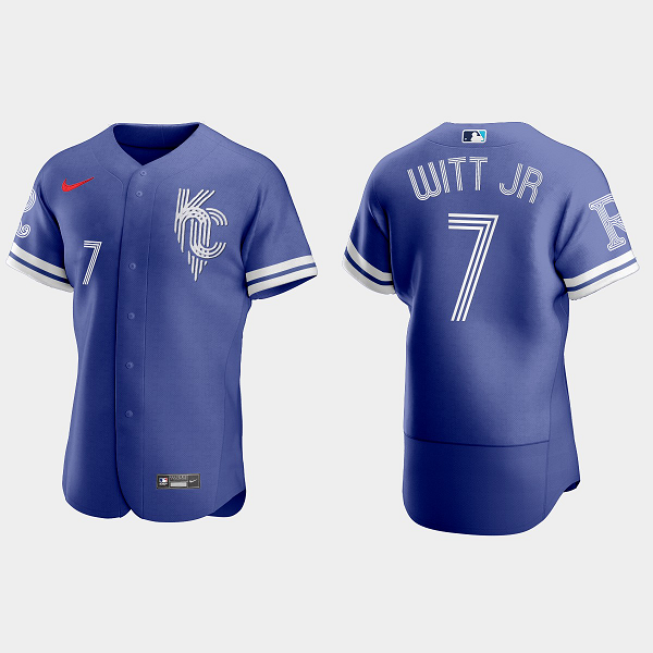 Men's #7 Bobby Witt Jr. Kansas City Royals 2022 City Connect MLB Jersey - Royal