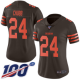 Women's Cleveland Browns #24 Nick Chubb BrownStitched NFL Limited Rush 100th Season Jersey