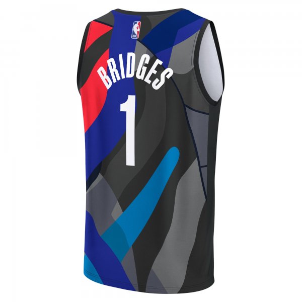 Youth Brooklyn Nets Mikal Bridges Fanatics Black Fast Break Jersey - City Edition