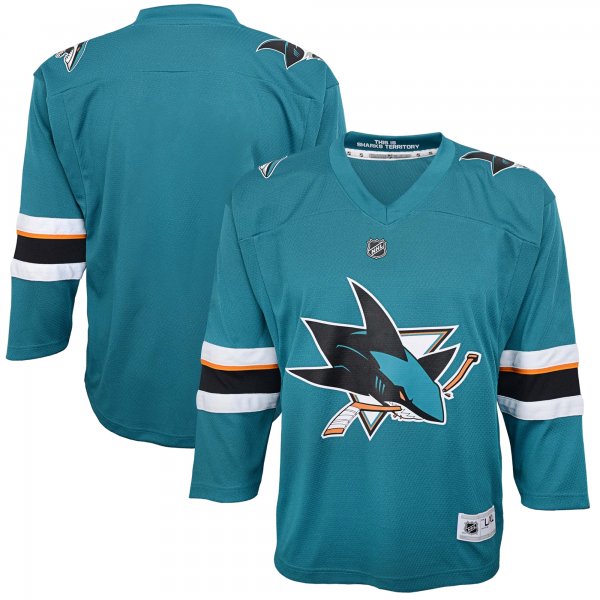 Youth San Jose Sharks Teal Home Replica Blank Jersey