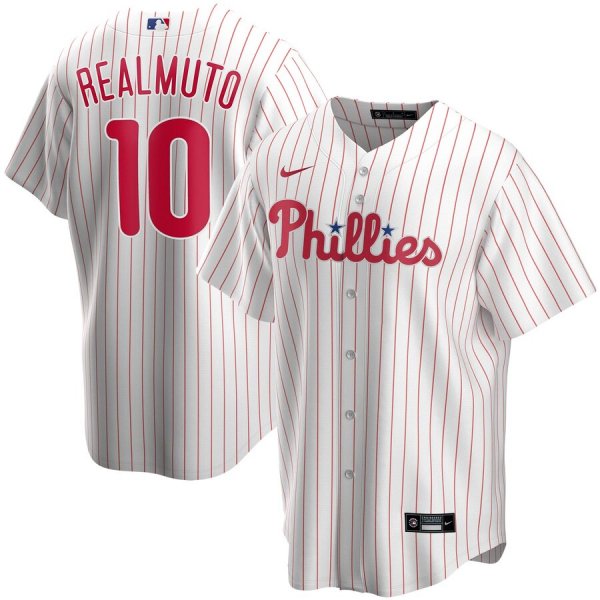 Men's Nike Philadelphia Phillies #10 JT Realmuto White Home 2020 MLB Jersey