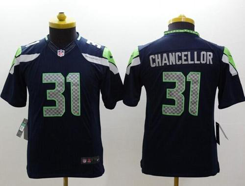 Nike Seattle Seahawks #31 Kam Chancellor Steel Blue Team Color Youth Stitched NFL Limited Jersey