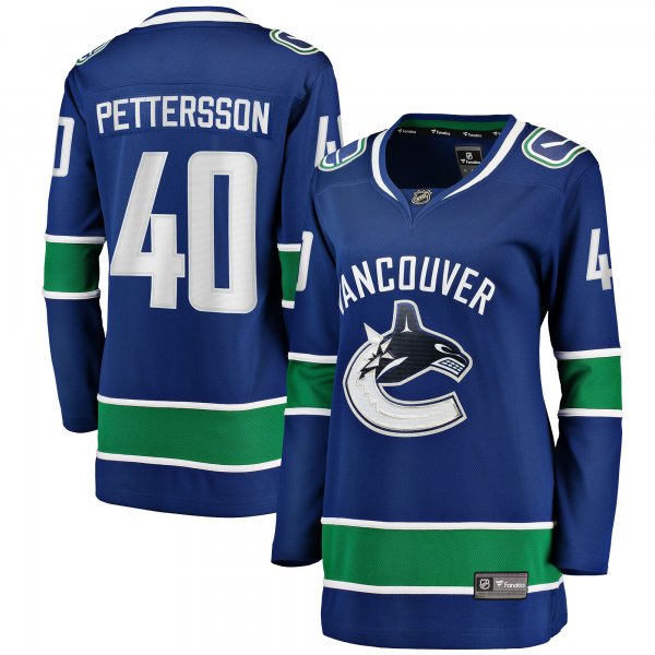 Women's Vancouver Canucks Elias Pettersson Fanatics Blue Home Breakaway Player Jersey