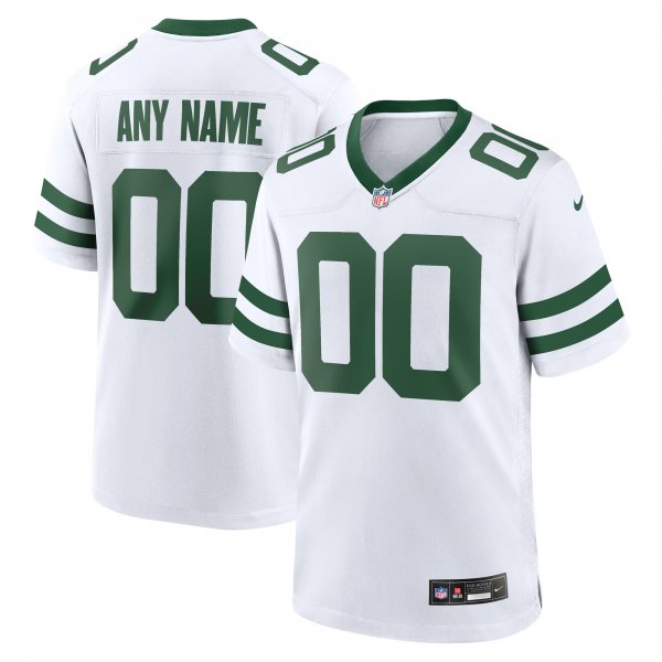 Men's New York Jets  Nike Legacy White Custom Game Jersey