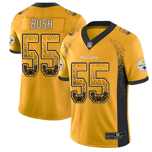 Pittsburgh Steelers #55 Devin Bush Gold Men's Stitched NFL Limited Rush Drift Fashion Jersey