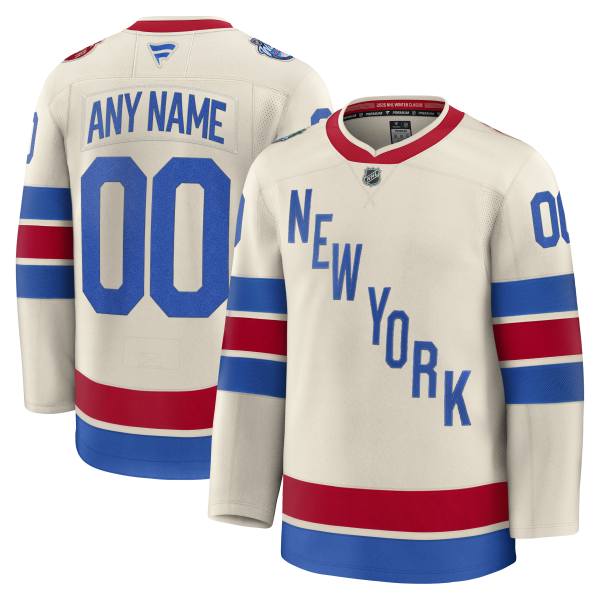 Men's New York Rangers Fanatics Beige 2026 NHL Winter Classic Premium Custom Jersey