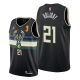 Men's Milwaukee Bucks #21 Holiday 2021 NBA Finals Champions Black Jersey