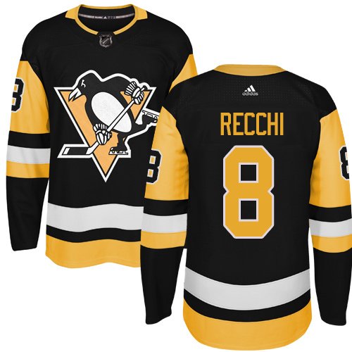 Adidas Pittsburgh Penguins #8 Mark Recchi Black Home Stitched NHL Jersey