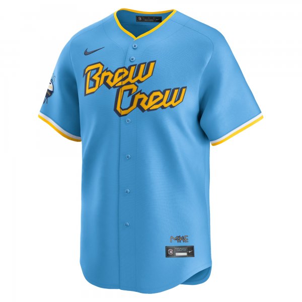 Men's Milwaukee Brewers Brandon Woodruff Nike Powder Blue City Connect Limited Player Jersey