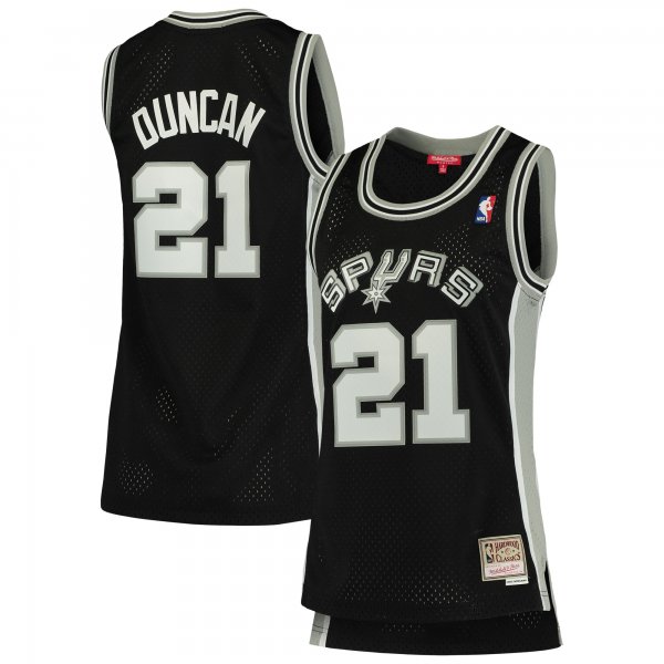 Women's San Antonio Spurs Tim Duncan Mitchell & Ness Black 1998/99 Hardwood Classics Swingman Jersey