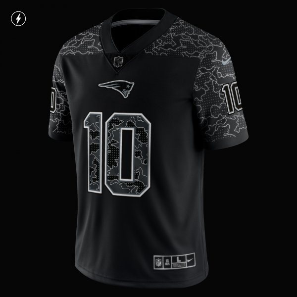 Men's New England Patriots Mac Jones Nike Black RFLCTV Limited Jersey