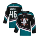 Men's Anaheim Ducks #46 Trevor Zegras Adidas Black/Teal Alternate Stitched NHL Jersey